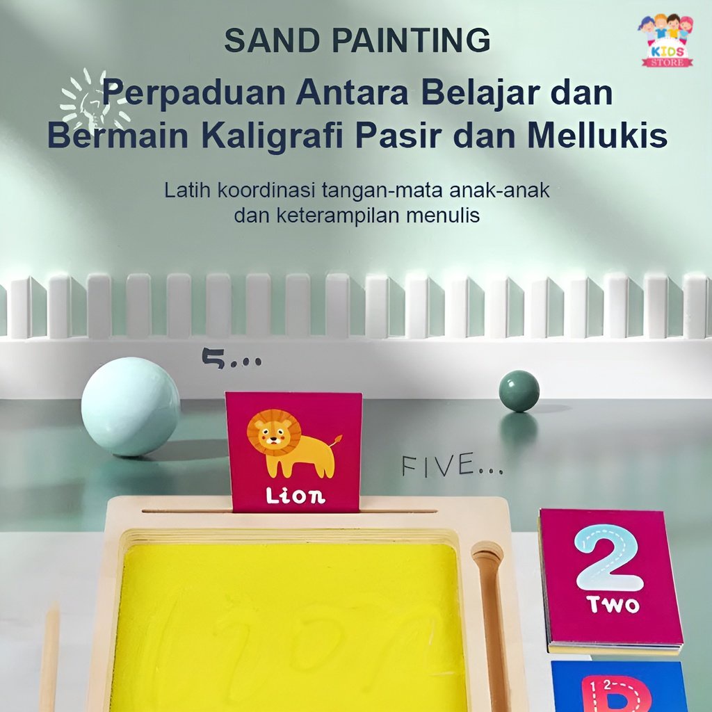 Mainan Edukasi Anak Belajar Menulis Huruf Dan Angka Sand Painting | Kado Ulang Tahun Anak Cewek Laki Laki Menggambar