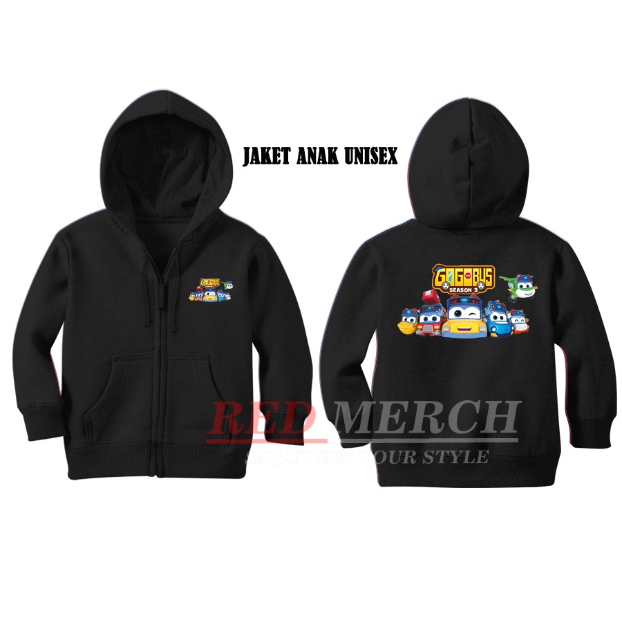 JAKET HOODIE ZIPPER ANAK GOGOBUS GORDON GOGO BUS