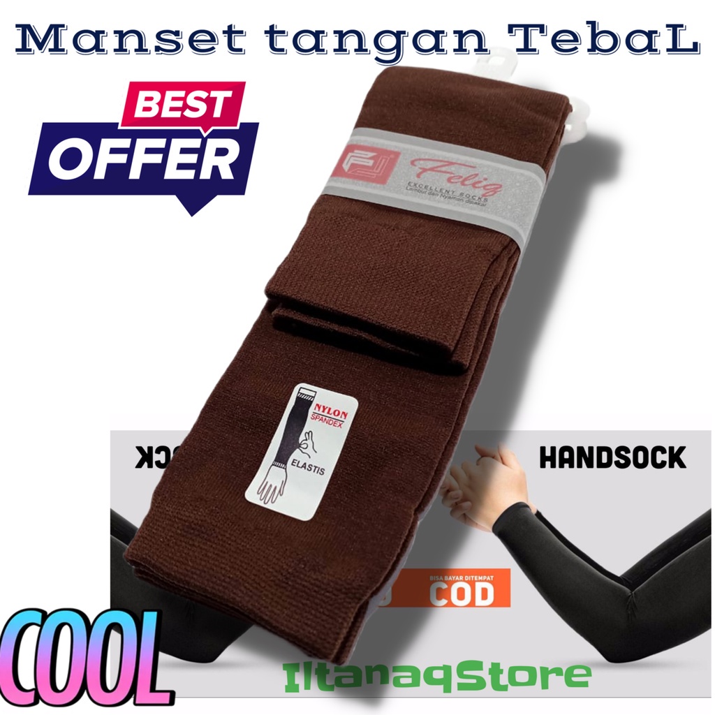 Iltanaqstore, Manset Tangan Tebal Berkualitas/ Mangset Tangan Polos/ Sarung Lengan/ Manset Tangan Muslimah/ Manset Tangan Ping Muda