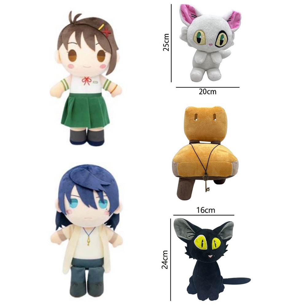 New Suzume no Tojimari Kucing Boneka Plush Lucu Kucing Putih Hitam Mainan Anak Dekorasi Kamar Tidur