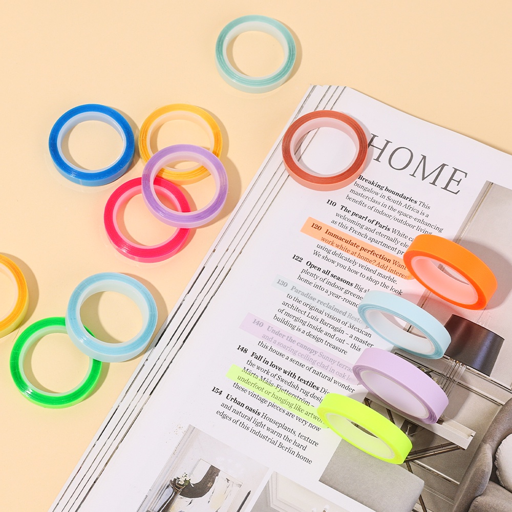 [Unggul] Alat Tulis Siswa Penanda Halaman Neon Indeks Warna Sticky Notes Loose-leaf Notes Lepas Stiker Tembus Tape Perlengkapan Kantor Sekolah