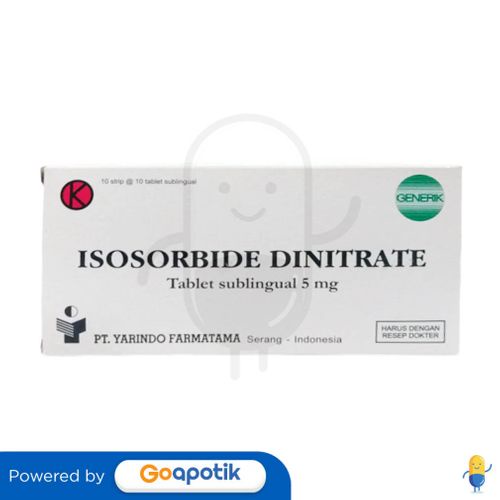 ISOSORBIDE YARINDO 5 MG BOX 100 TABLET