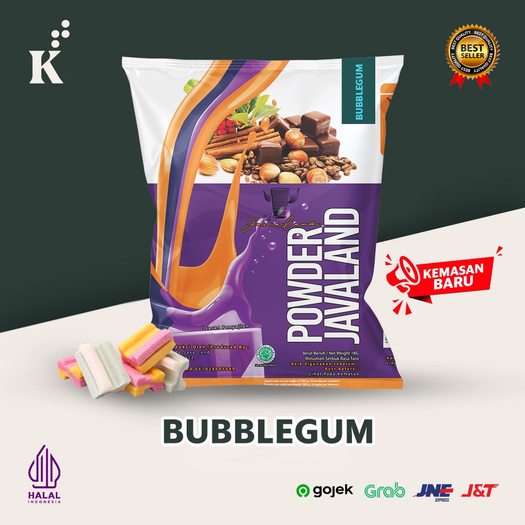 

[Ready Stock]Cod Bubuk Minuman Bubble Powder Drink Bubble Gum ORIGINAL Javaland 1kg