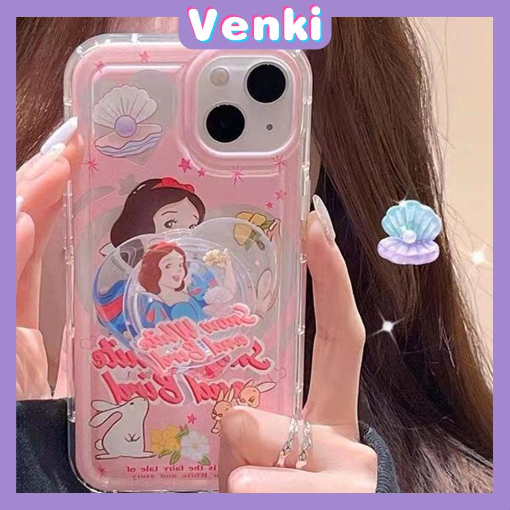 Case For iPhone 11 Soft TPU Clear Jelly Airbag Case With Stand Cute Cartoon Princesses Camera Protection Shockproof For iPhone 14 Plus 13 12 11 Pro Max 7 Plus X XR