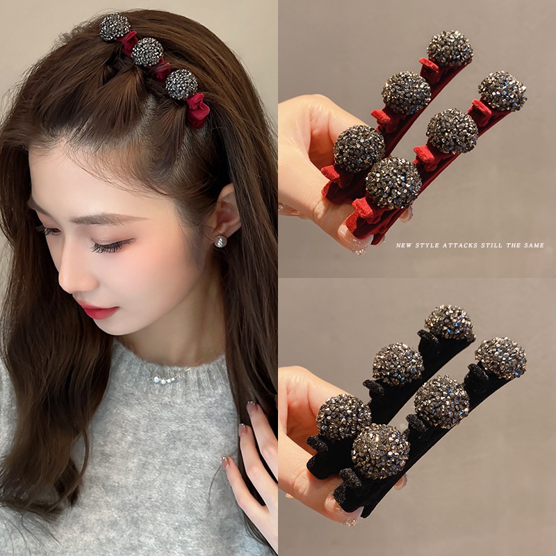 Shine Bling Star Korea Braided Hair Clip Fashion Jepit Rambut Untuk Aksesori Gadis Manis