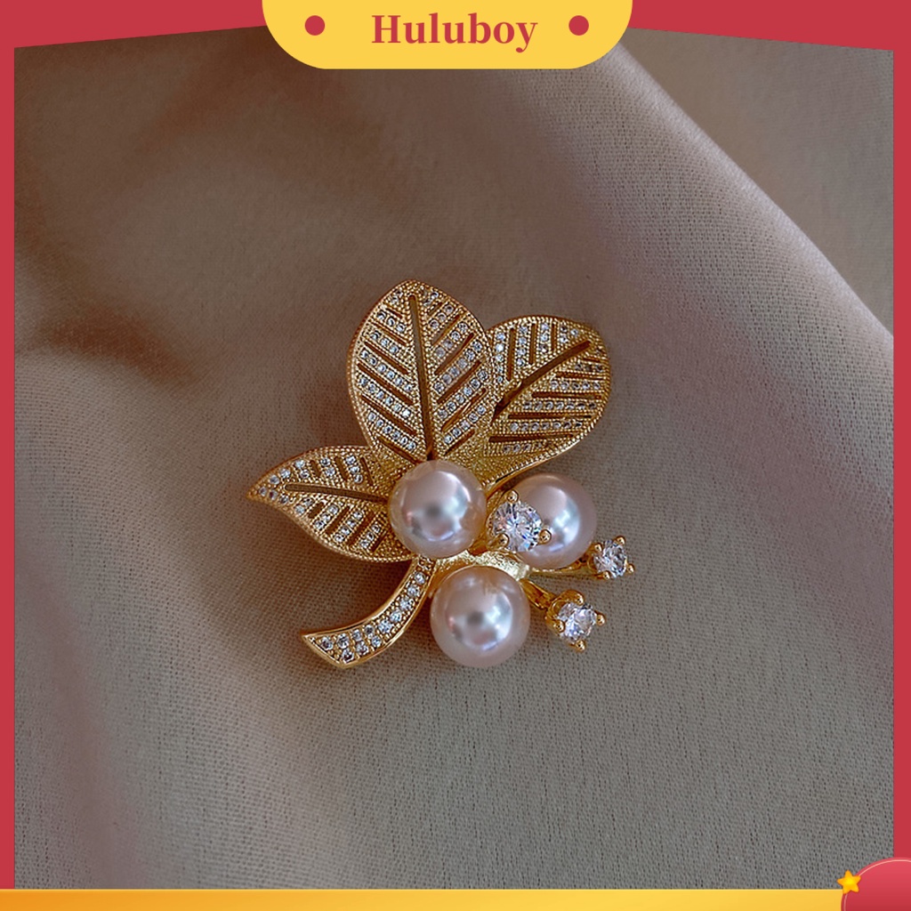 {Ready Stock} Bros Pin Busur Mutiara Imitasi Perempuan Berkilau Tahan Lama Bros Baju Dekor