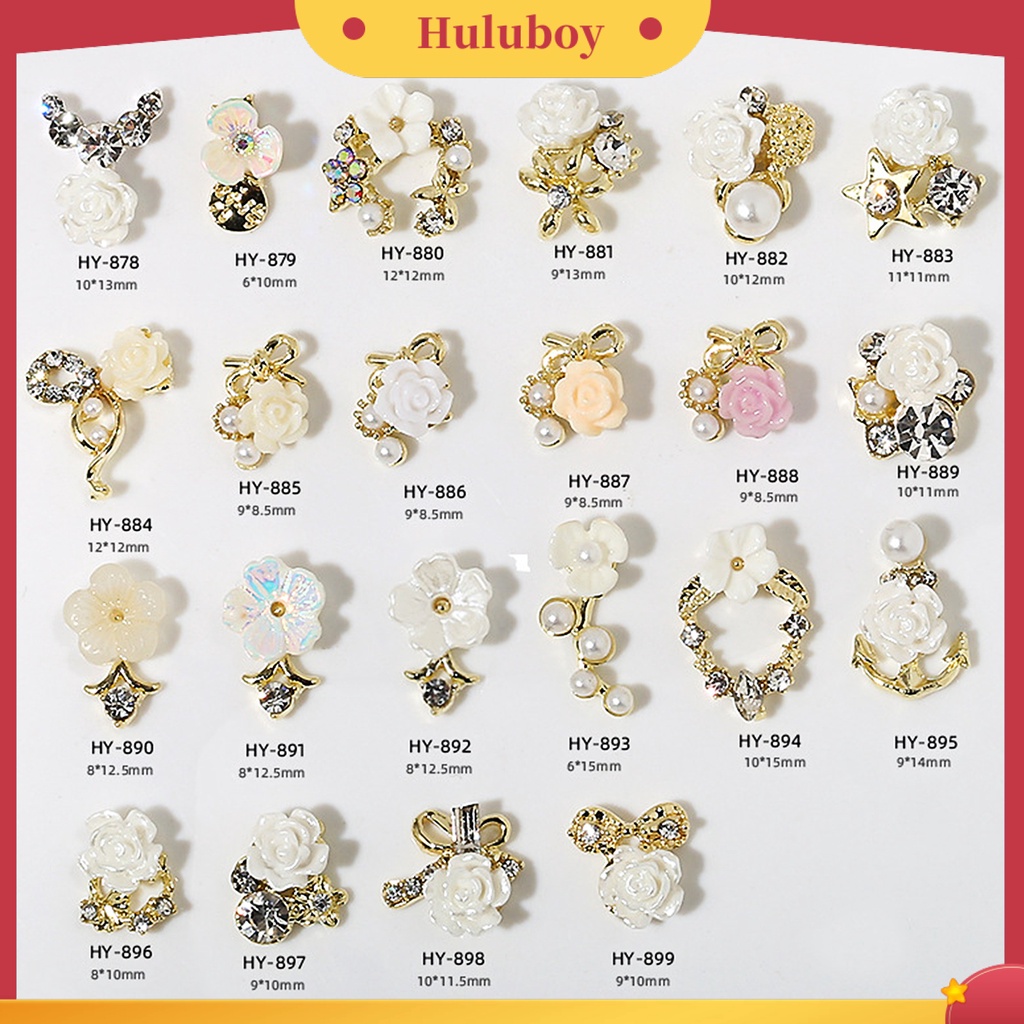 {In Stock} 10Pcs Hiasan Kuku Tiga Dimensi Bersinar Mudah Tempel Gloss DIY Berkilau Camellia Nail Charm Manicure Designs Nail Salon Supply