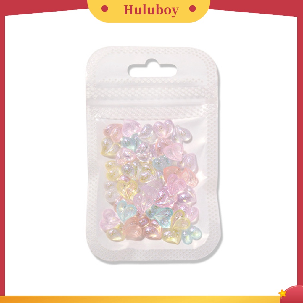 {In Stock} 50Pcs/Pack Dekorasi Nail Art Cinta Hati Busur-Simpul Beruang Indah Manicure Aksesoris Berwarna Transparan Kuku Resin Pesona Perlengkapan Kuku