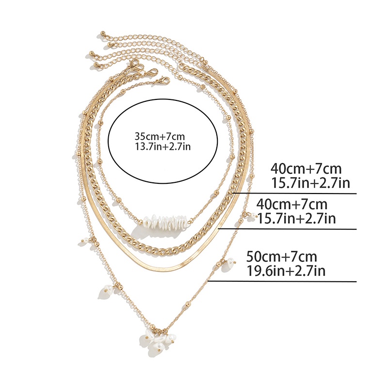 [AYBX] Boho Multi layer Rantai Logam Kalung Fashion Baroque Pendant Flat Snake Chain Choker