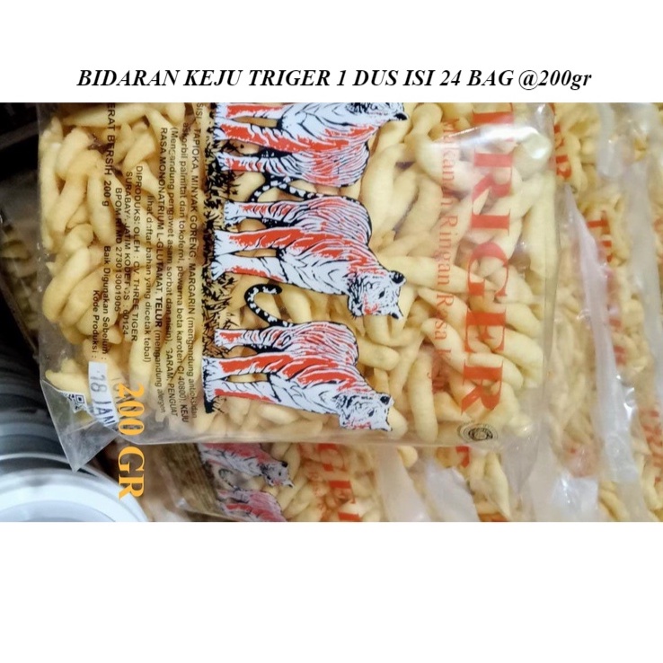 

BIDARAN KEJU TRIGER 1 DUS ISI 24 BAG @200gr ORIGINAL