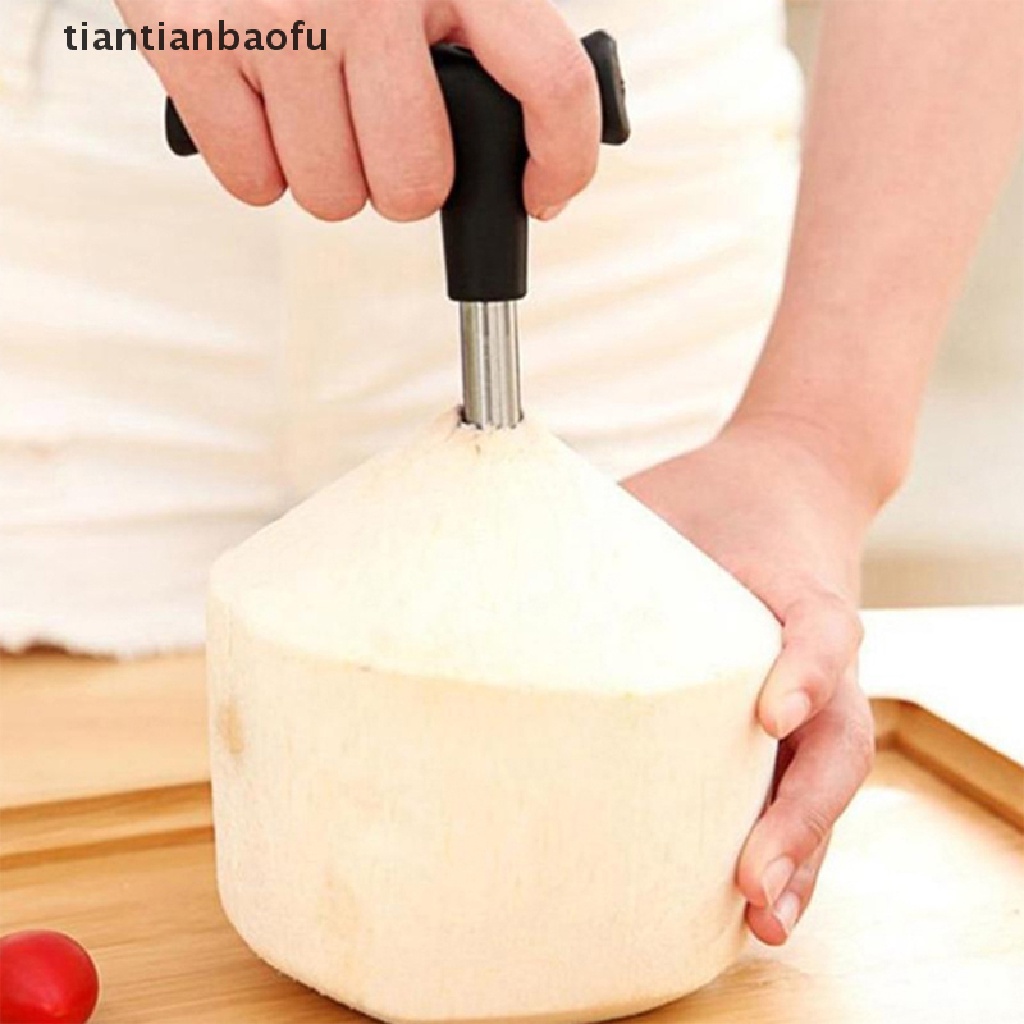 [tiantianbaofu] The Coconut Opener Tool Black Buka Lubang Potong Alat Pembuka Buah Dapur Gadget Butik