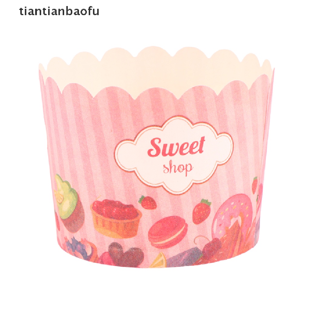 [tiantianbaofu] 50pcs/set Muffin Cupcake Paper Cups Pastry Wrapping Paper Cupcake Baking Cup Butik