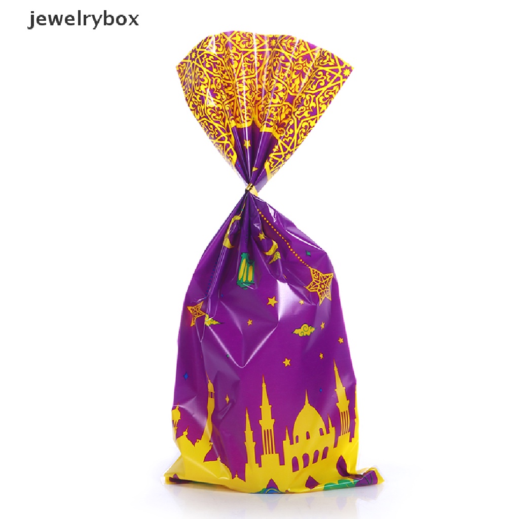 [jewelrybox] 50pcs Eid Mubarak Gift Bags Plastik Permen Cookie Bag Dekorasi Ramadhan Butik Pesta