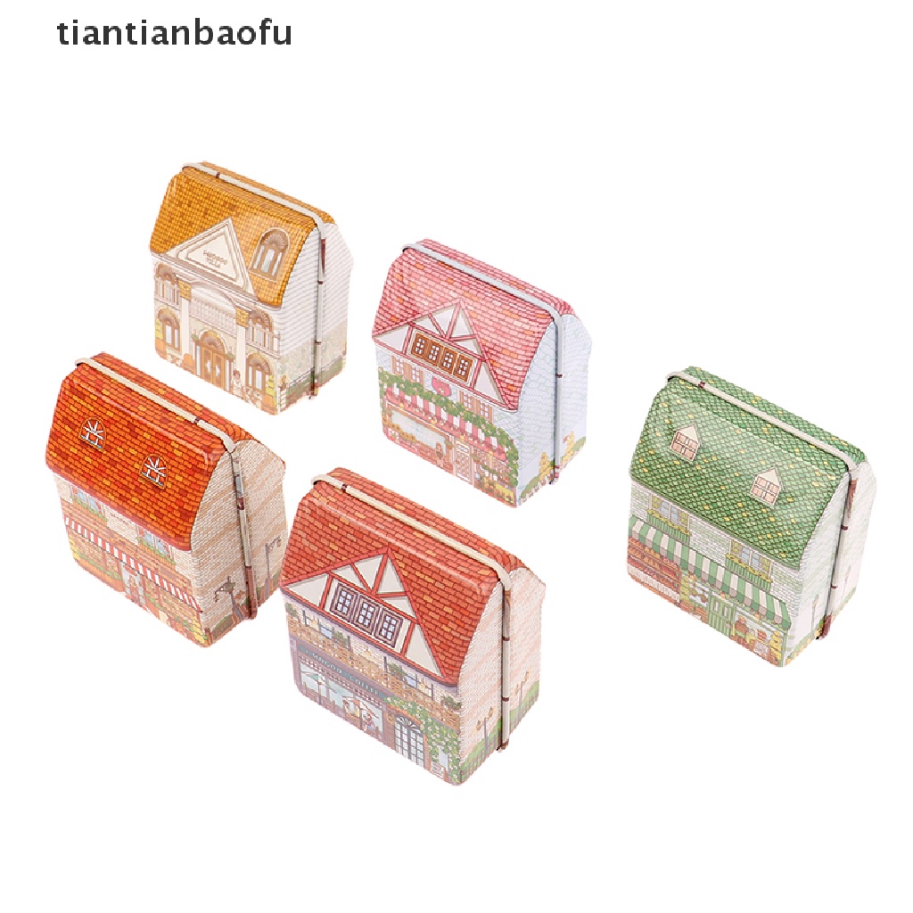 [tiantianbaofu] Vintage Mini Tinplate Box Kotak Penyimpanan Rumah Idaman Wadah Logam Warna Acak Butik