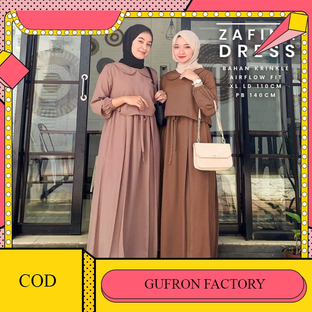 Gamis  Wanita Remaja Terbaru Dress viral Bahan Crinkle Airflow Premium