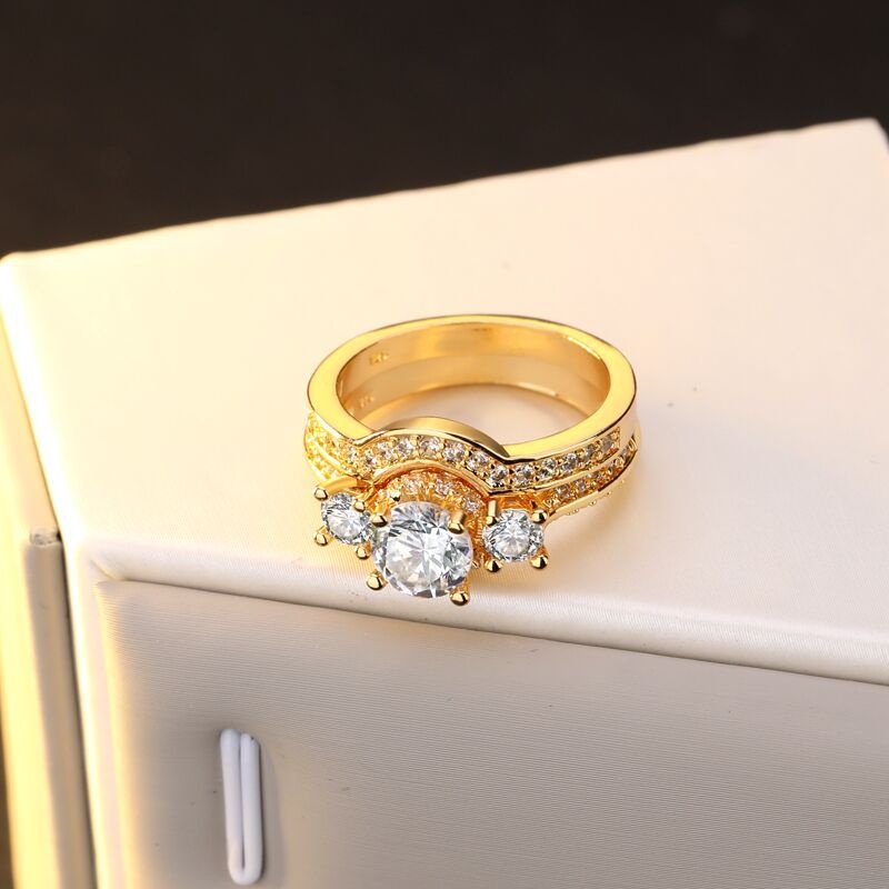 Goldkingdom Fashion Perhiasan Aksesoris Ready Stock Fashion Wanita Berlian Cincin Kreatif Lengan Band Perhiasan Hadiah