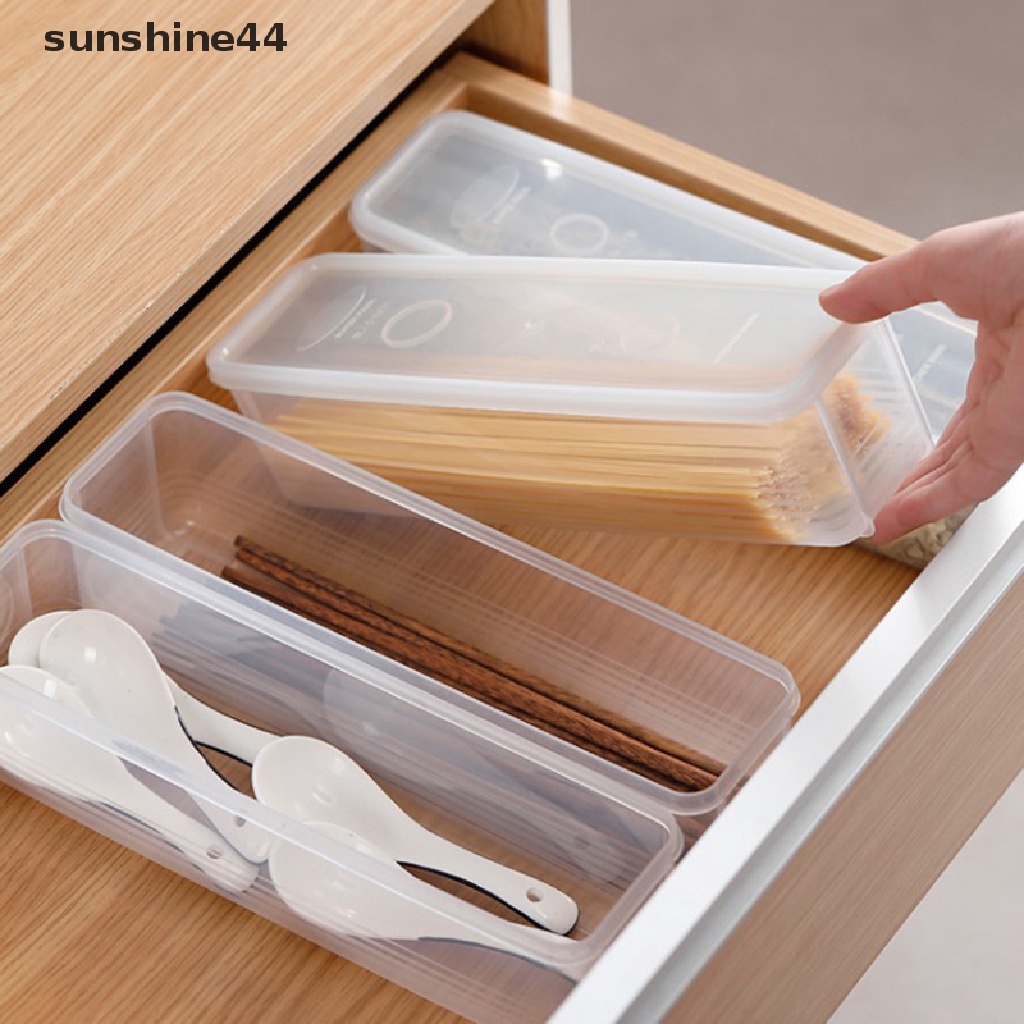 Sunshine 1Pc Rectangular Sealed Food Pasta Spaghetti Box Kotak Penyimpanan Kulkas ID