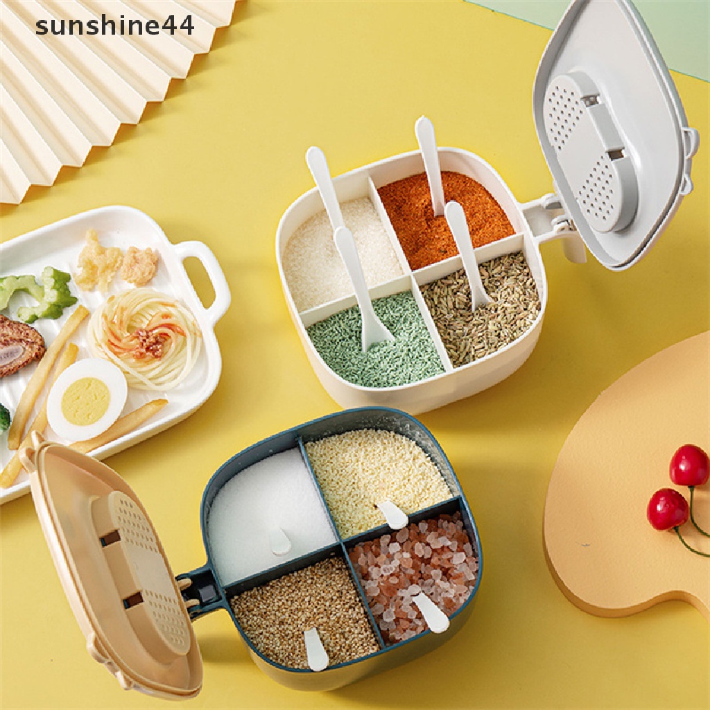 Sunshine Seasoning BoxProof And Insect-Proof Salt Jar Wadah Case Dengan Sendok ID