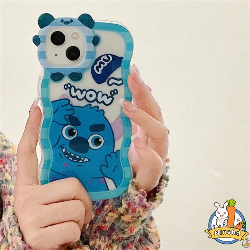 IPHONE Casing Kompatibel Untuk Iphone14 13 12 11 Pro Max X Xr Xs Max7 8 6 6s Plus SE 2020 Lucu Monster Kecil Casing Ponsel Bingkai Tepi Bergelombang Glossy Anti Jatuh Shockproof Cover Pelindung