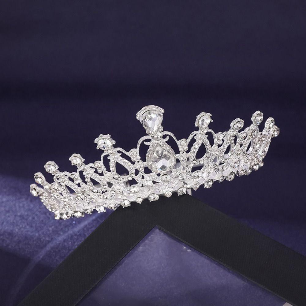 Needway Mahkota Kristal Kreatif Warna-Warni Putri Elegan Temperamen Baroque Berlian Imitasi Tiara
