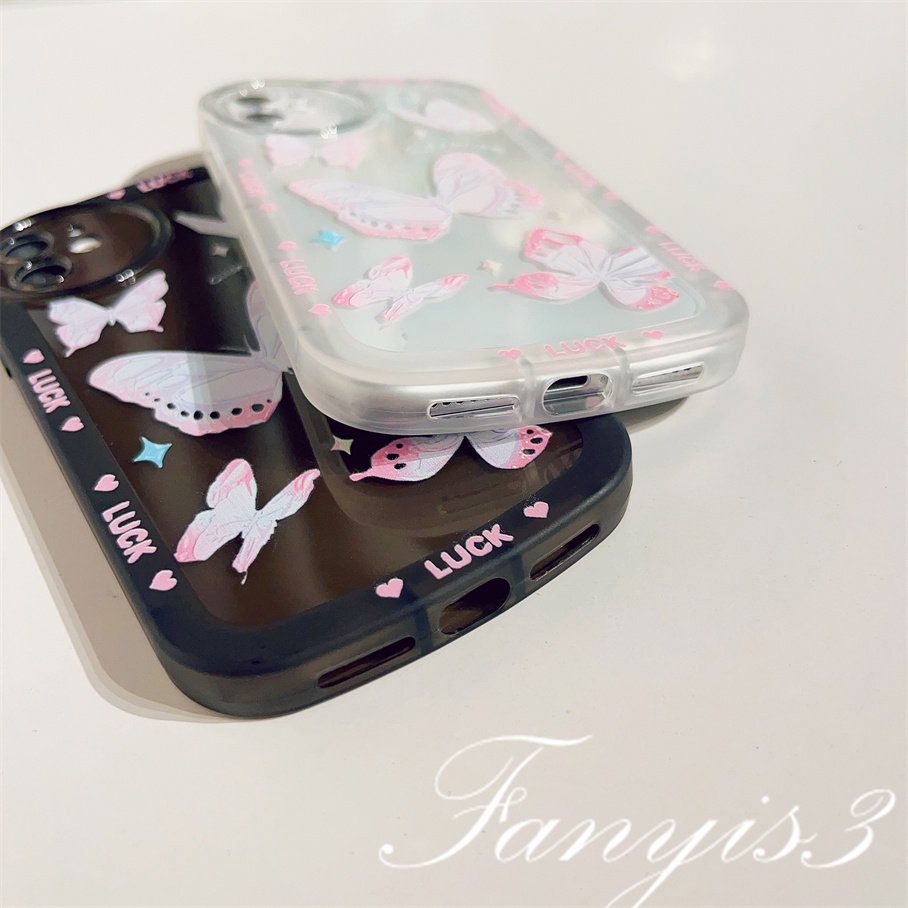 Compatible For iPhone 14 13 12 11 Pro Max X XR Xs Max 8 7 6 6s Plus SE 2020 Kompatibel Untuk Layar Penuh Butterfly Phone Case Soft TPU Cover