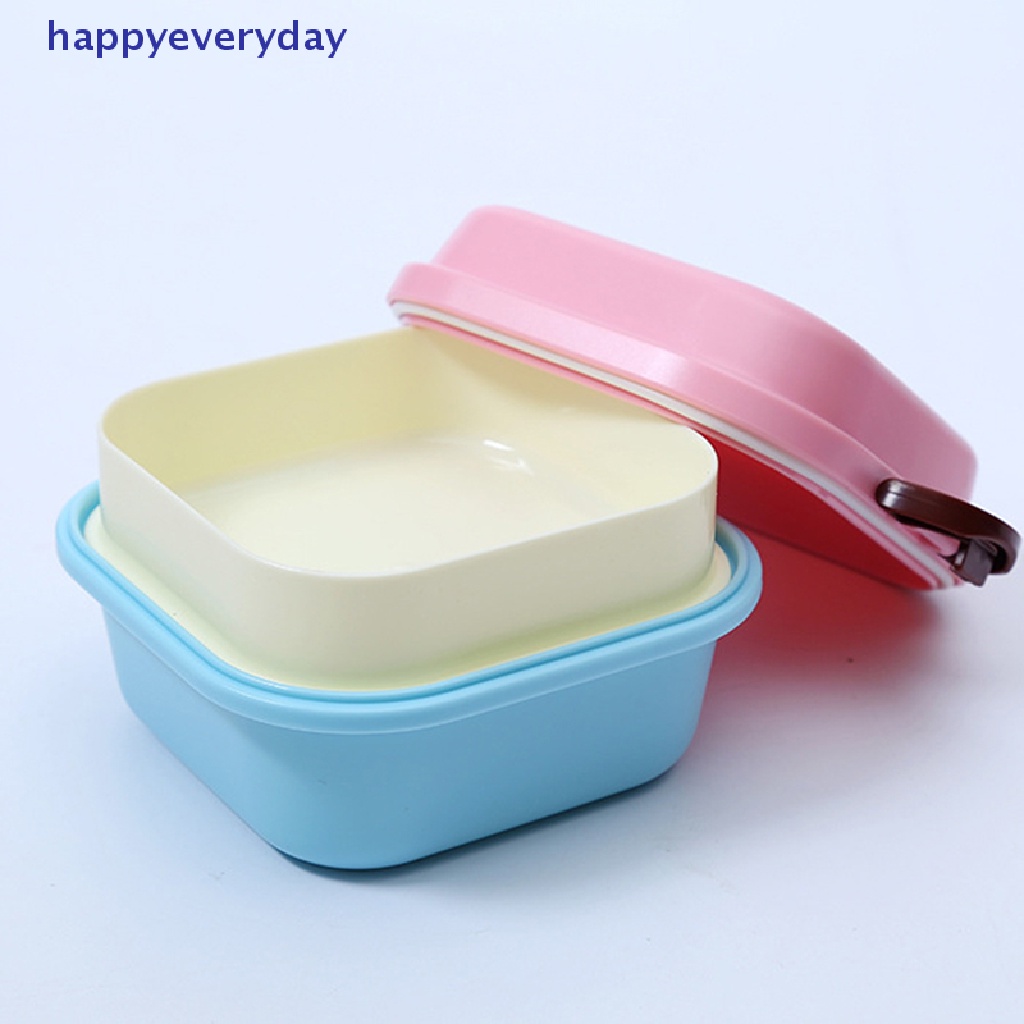 [happy] Lunch Box Makanan Anak Snack Box Layers Lunchbox Wadah Microwave Portable [ID]