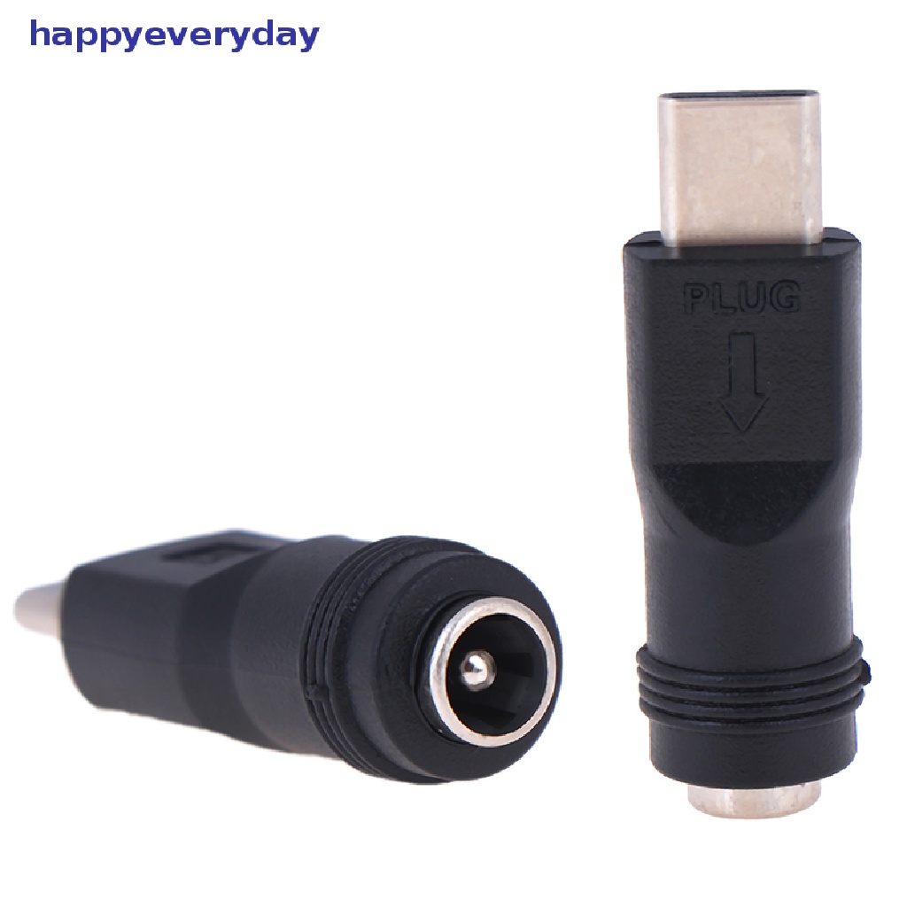 [happy] 1pcs jack Female 5.5 * 2.1mm Ke Type-C 3.1 Male Plug 90per180derajat Adaptor DC [ID]