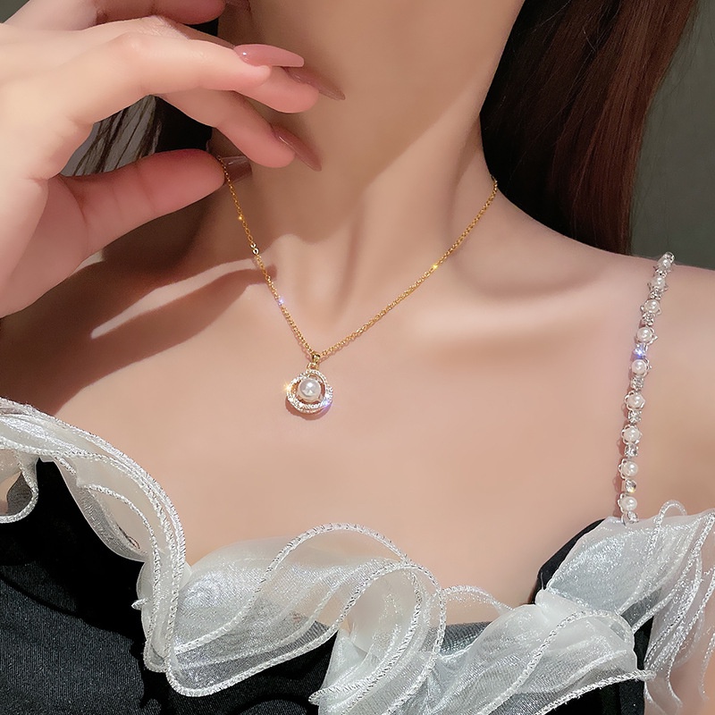 Kalung Mutiara Rantai Klavikula Mewah Ringan2023 Liontin Baru