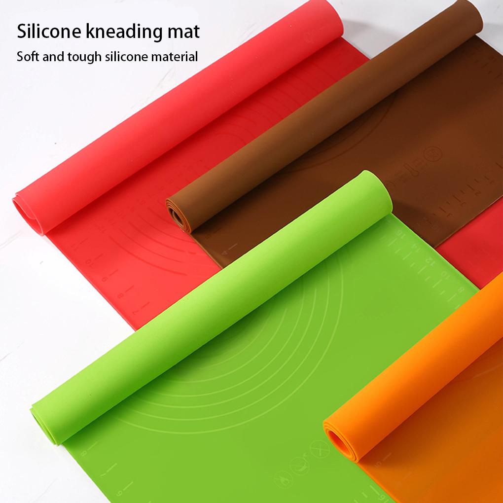 Mat Silikon Tebal Alas Tepung Pengaduk Anti Lengket Dengan Skala Kitchen Gadget Tatakan Crepes Pizza Sheet Aksesoris