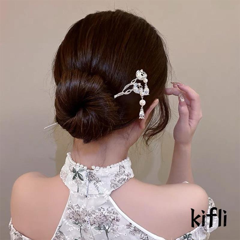 [KD] Super Peri Indah High-end Retro Rumbai Mutiara Jepit Rambut Perempuan Gaya Dingin Hairpin