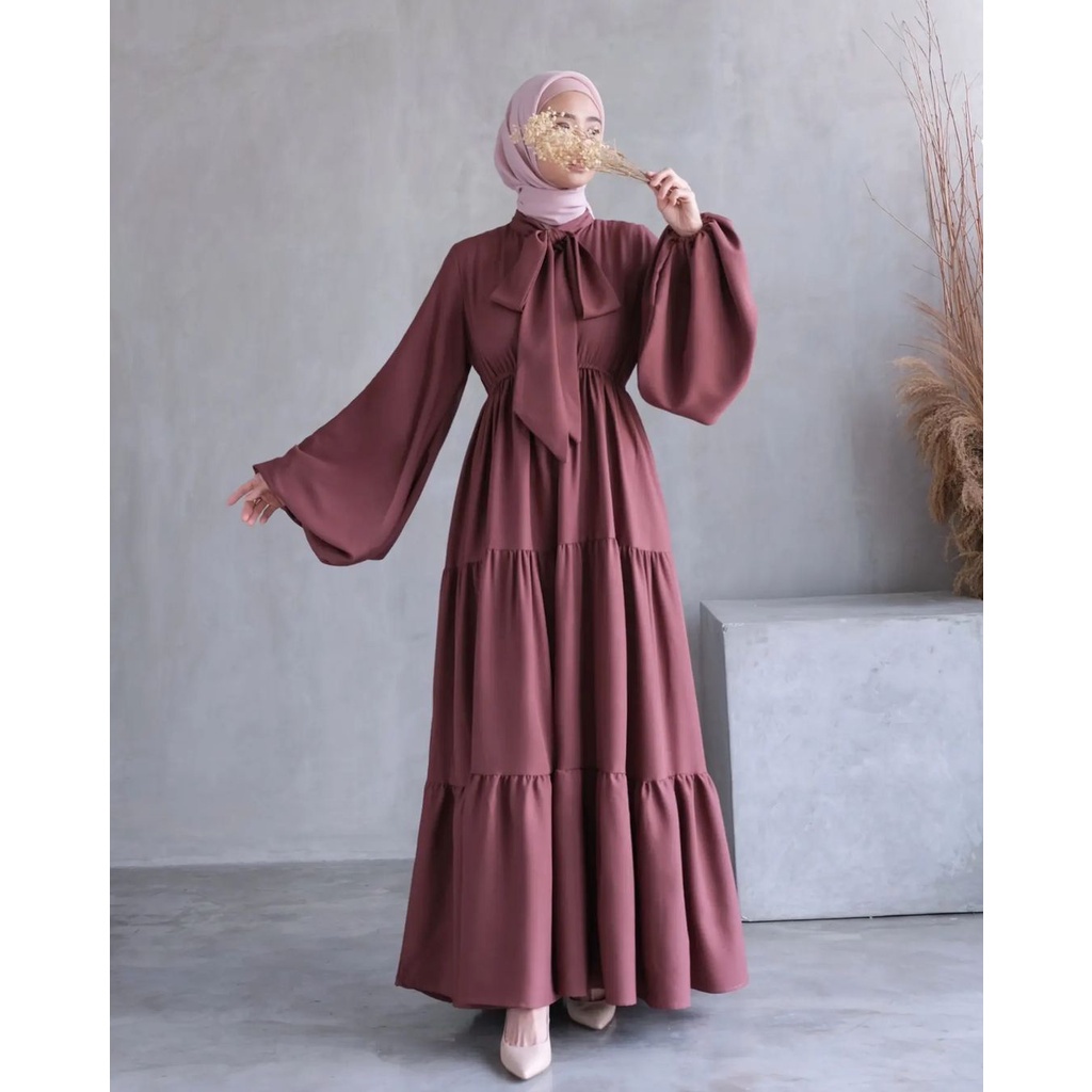 Arabelle Dress Wanita Syakila Premium Long Dress Gamis Muslim Perempuan