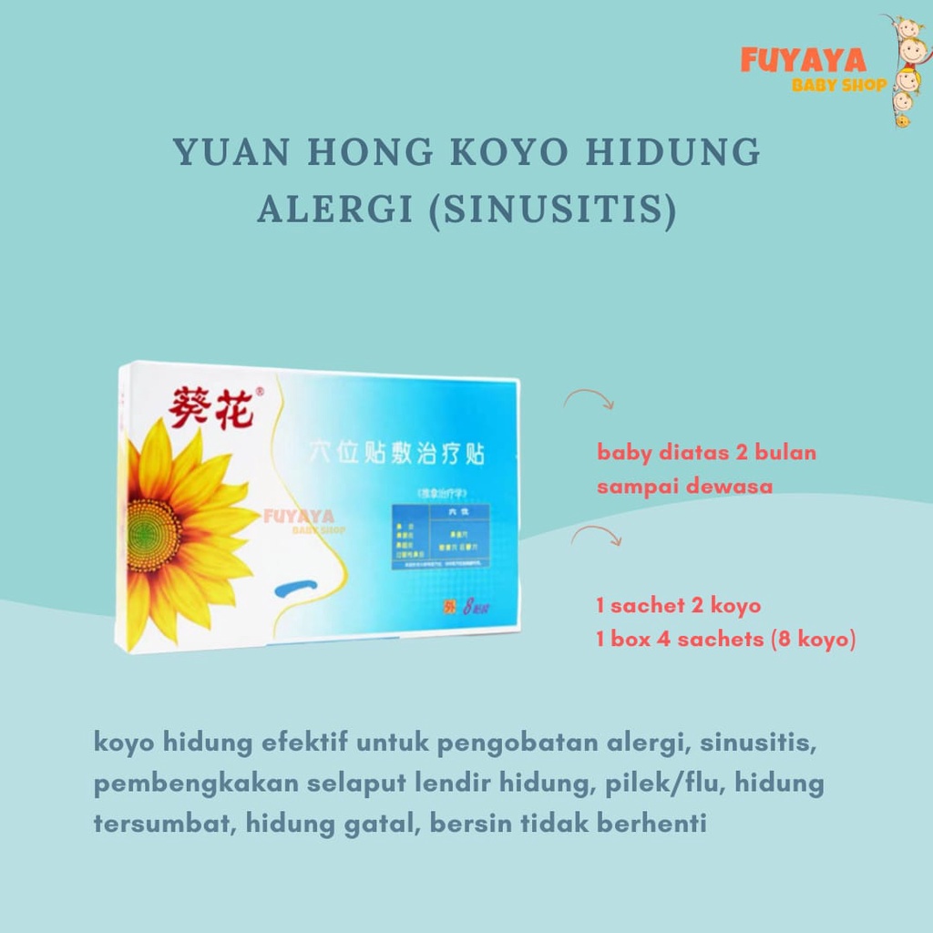 KOYO YUAN HONG HIDUNG ALERGI (Sinusitis) / Koyo Anak / Koyo Herbal / Alami / Obat Flu / Alergi / Hidung Tersumbat / sinus