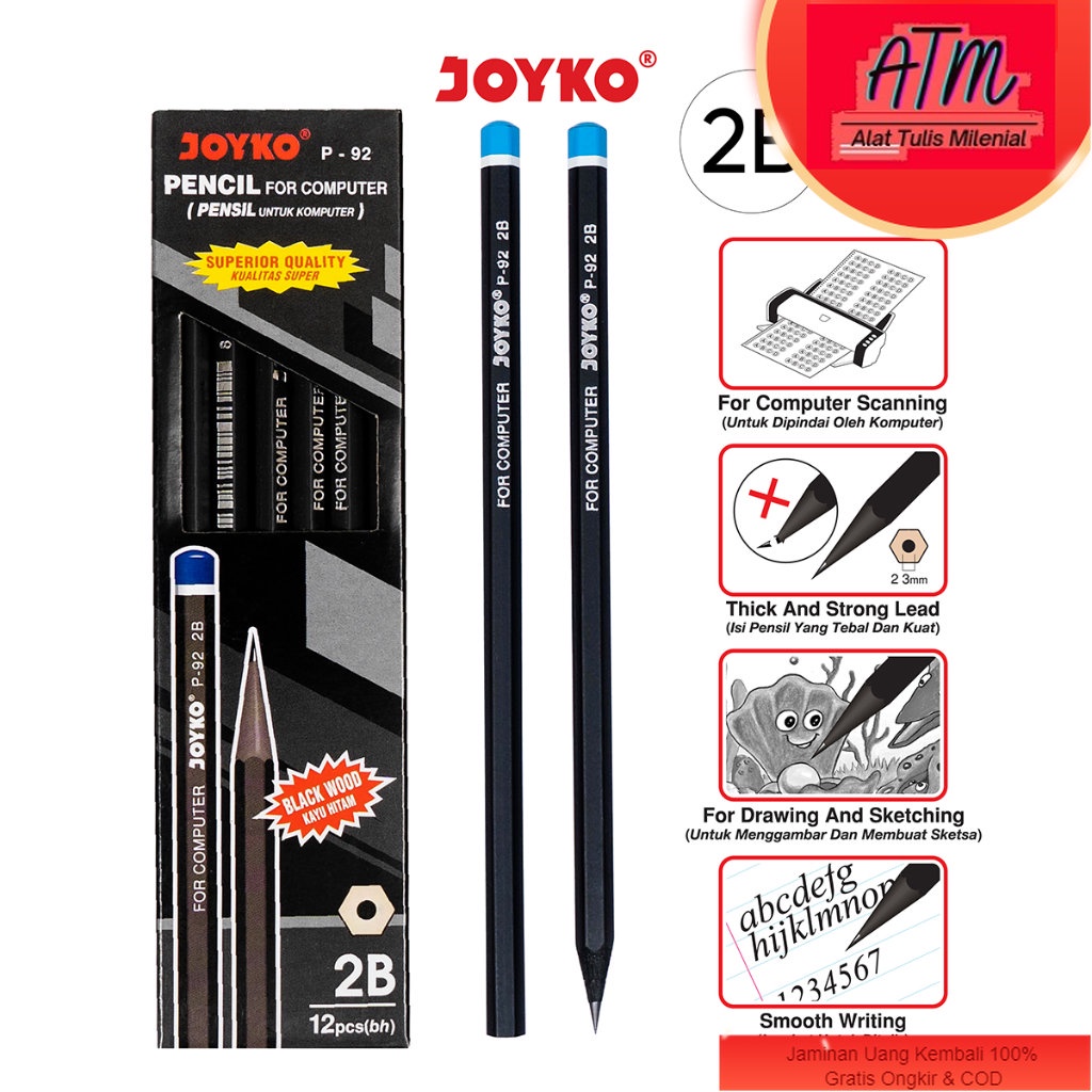 

Pencil Pensil Joyko P-92 2B 1 BOX 12 PCS
