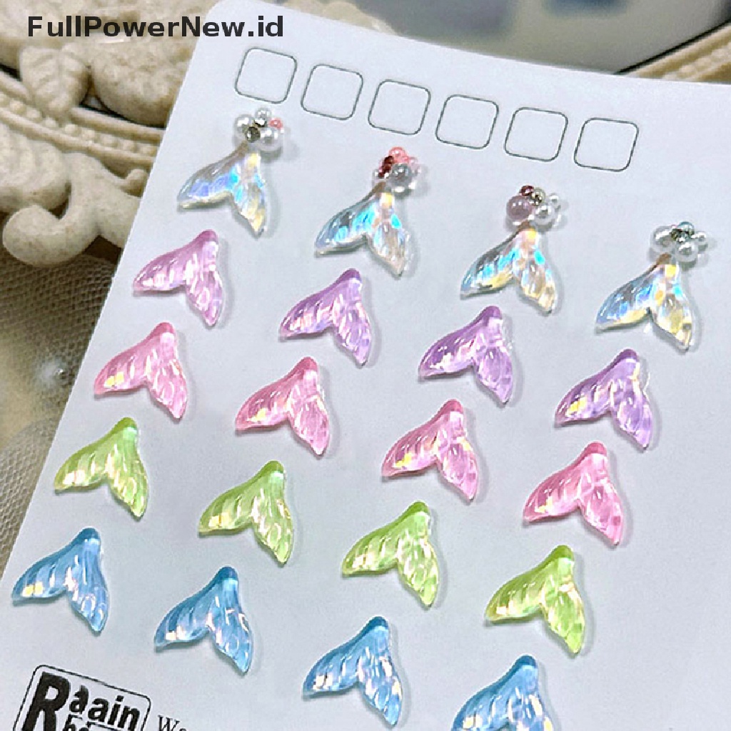 Power 20PCS Nail Art Rhinestones Glitter Ekor Ikan Kristal Permata 3D Tips DIY Dekorasi ID