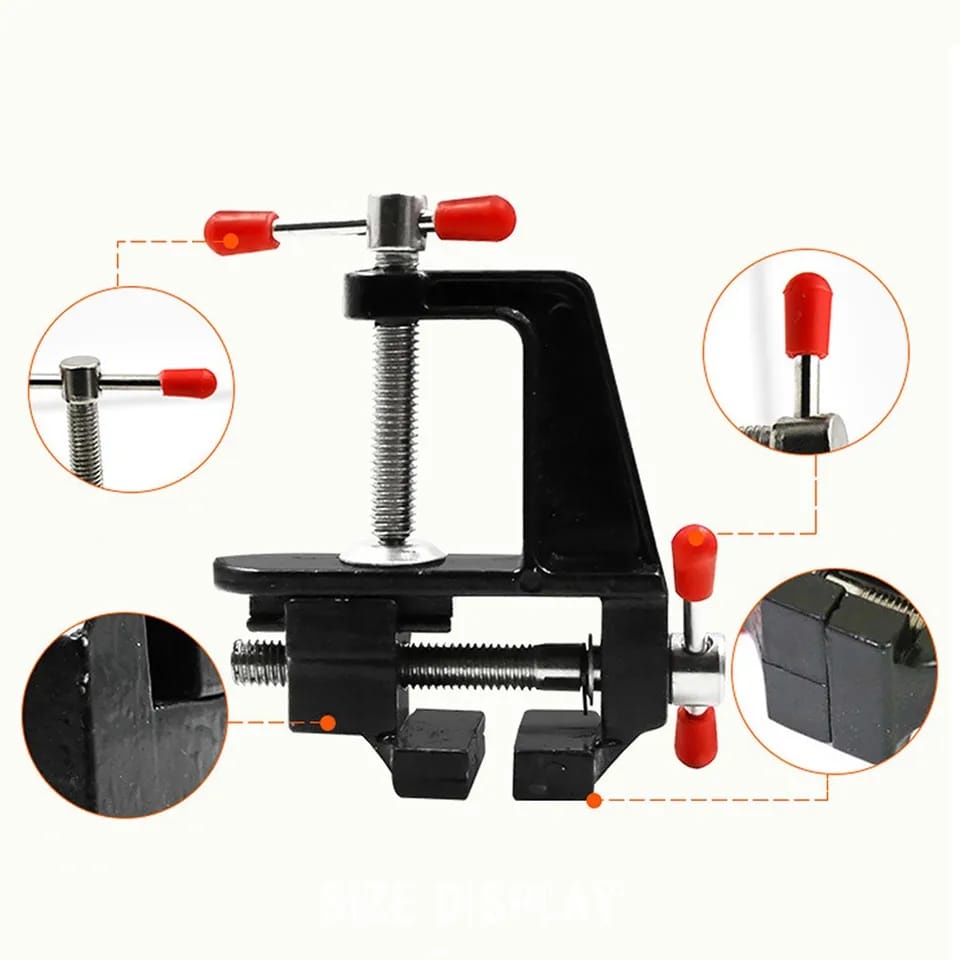 HDT Catok Meja 40mm Fix Merah - Catok Crafting Vice Clamp Mini Hobby Vise 2in Ragum Kecil DIY