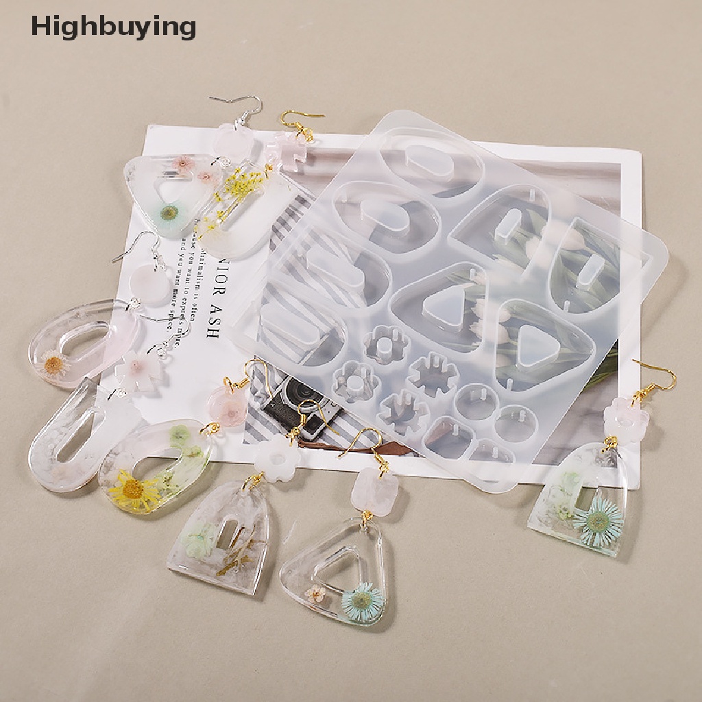 Hbid Anting Bulan Bintang Geometris Liontin Resin Cetakan Eardrops Silicone Molds DIY Glory