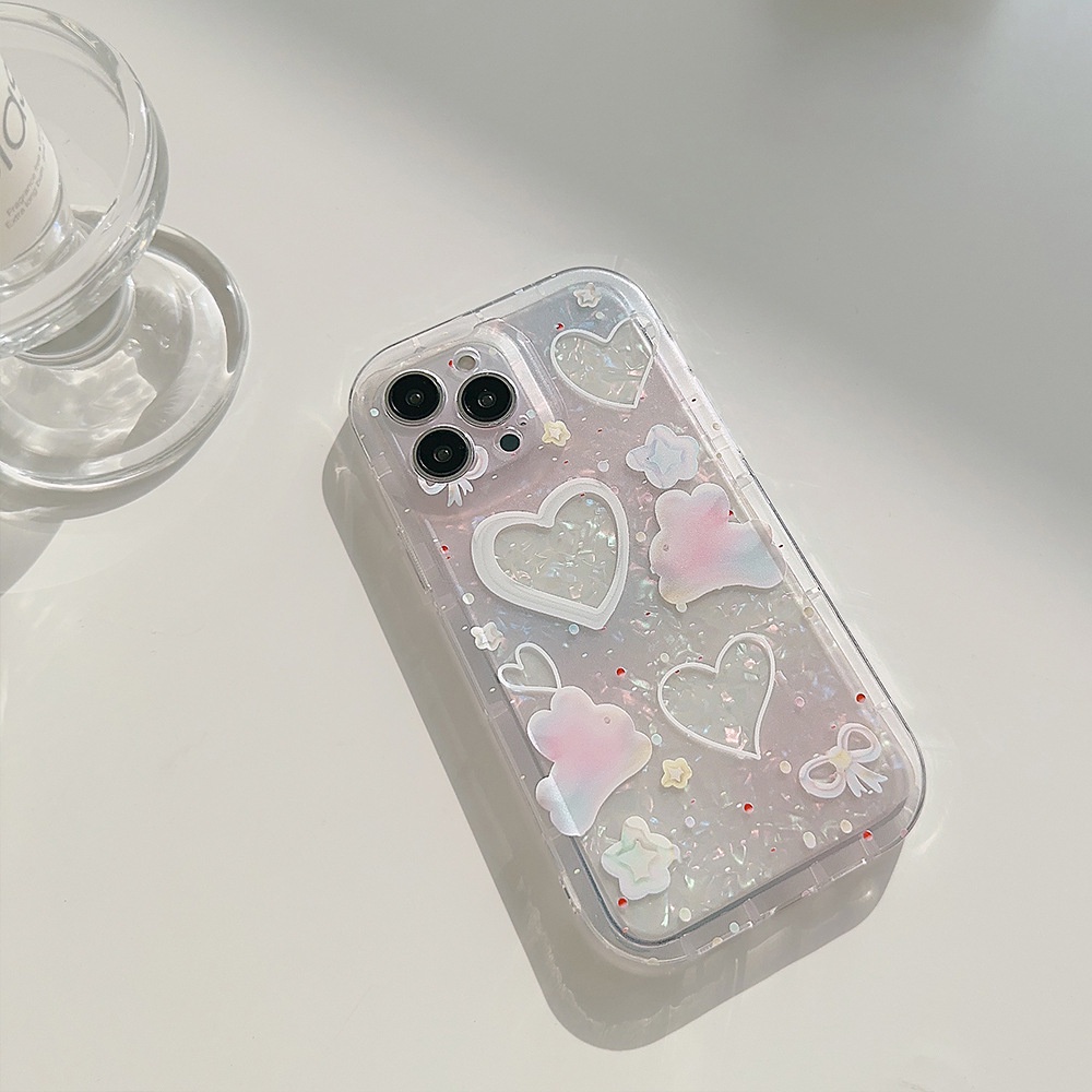 IPHONE Wanita Dream Phone Case Hola Dyeing Bunny Motif Kerang Anti Jatuh Soft Cover Untuk Iphone11 12 13 14 PLUS PRO MAX