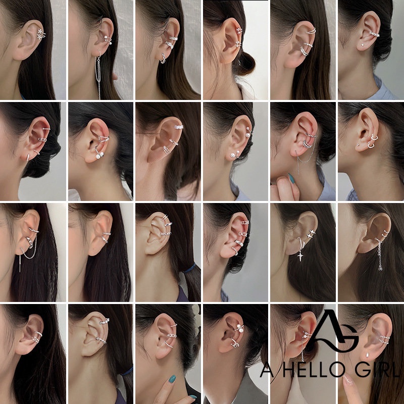 1 Pcs Korean Double Layer Non-perforated Ear Clip Geometric Chain Ear Buckle Earrings Fashion Accessories