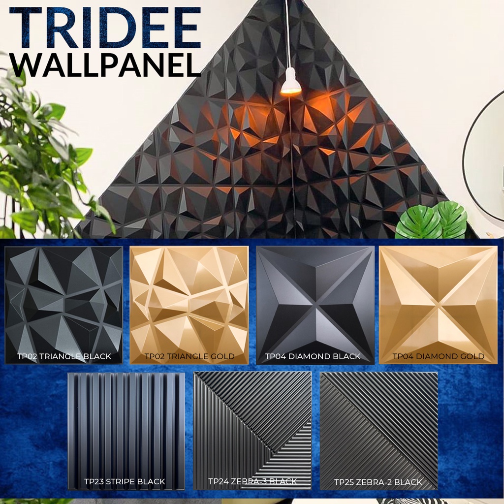 PROMO!!! TRIDEE WALLPANEL TRIANGLE DIAMOND | WALLPAPER DINDING DEKORASI | WALL PANEL 3D DINDING PVC