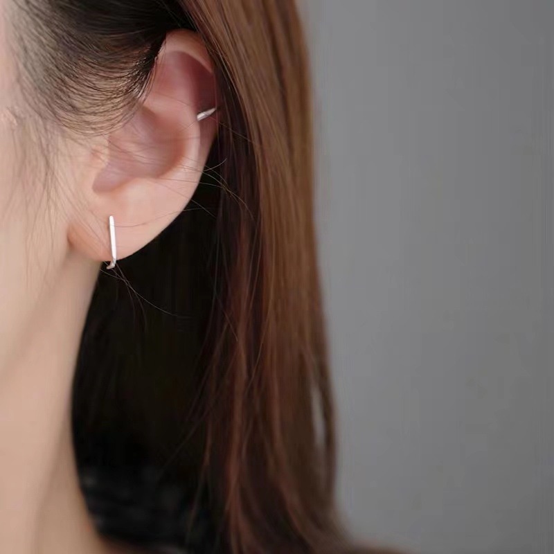 Anting Tusuk Gantung Temperament Desain Geometri Gaya Koreasimplekeren Untuk Wanita