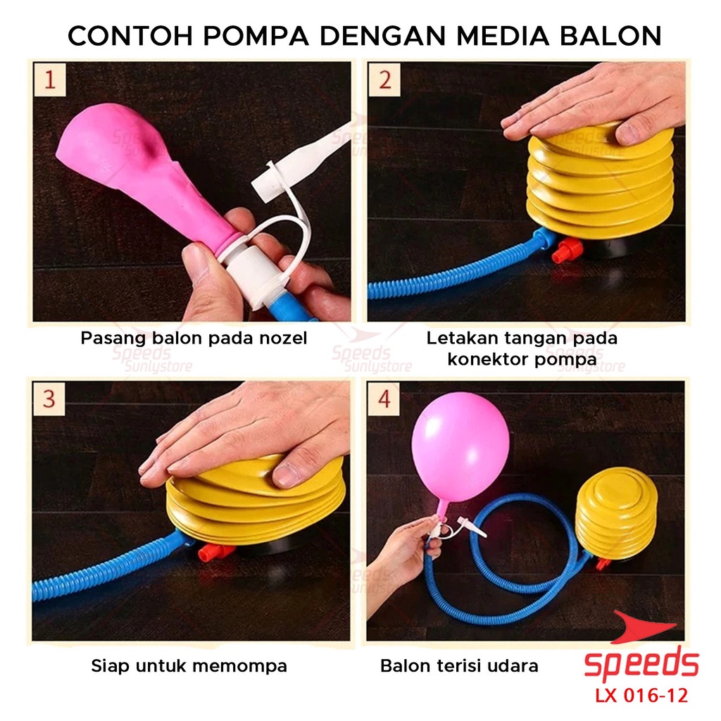 SPEEDS Pompa Injak Kaki Manual Pompa Angin Portable Pompa Tangan Pompa Mini Gymball Kolam 016-12