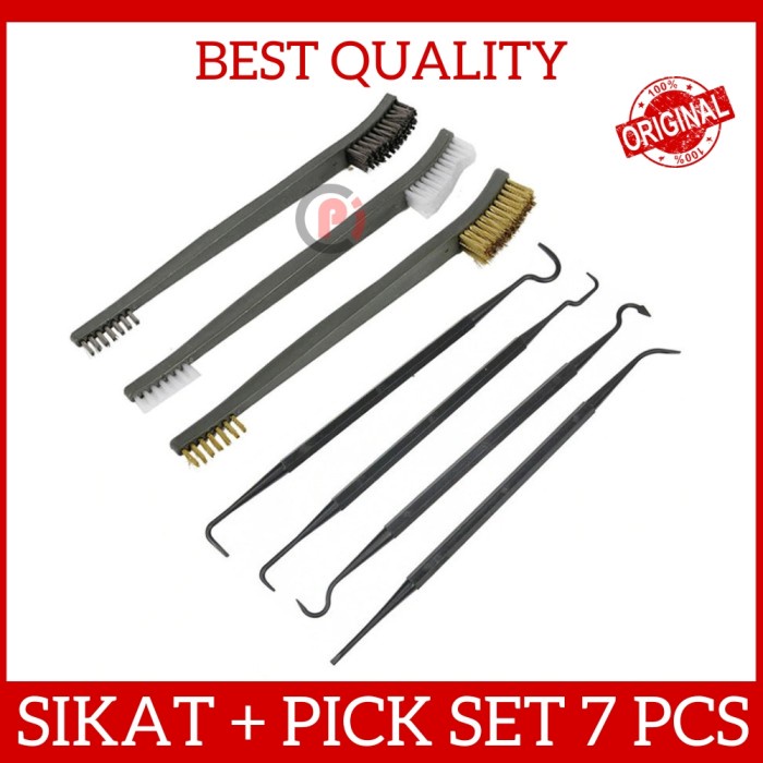 Sikat Wire Brush Nylon Besi Brass 7 in 1 / 3 in 1 Pick Set Pencungkil