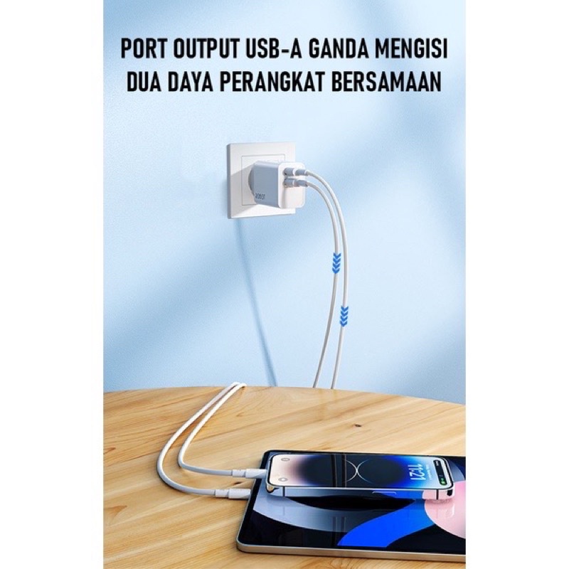 Robot Adaptor Charger RT-F4 Batok Charger Dual USB Quick Charger QC3.0 / Fast Charging  Garansi Original Resmi 1 TAHUN