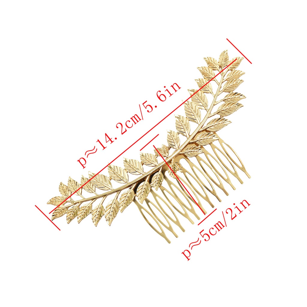 Leaf Hair Combs Bride Wedding Aksesoris Rambut Daun Silver Gold Headpiece Untuk Dewi Pakaian Sehari-Hari