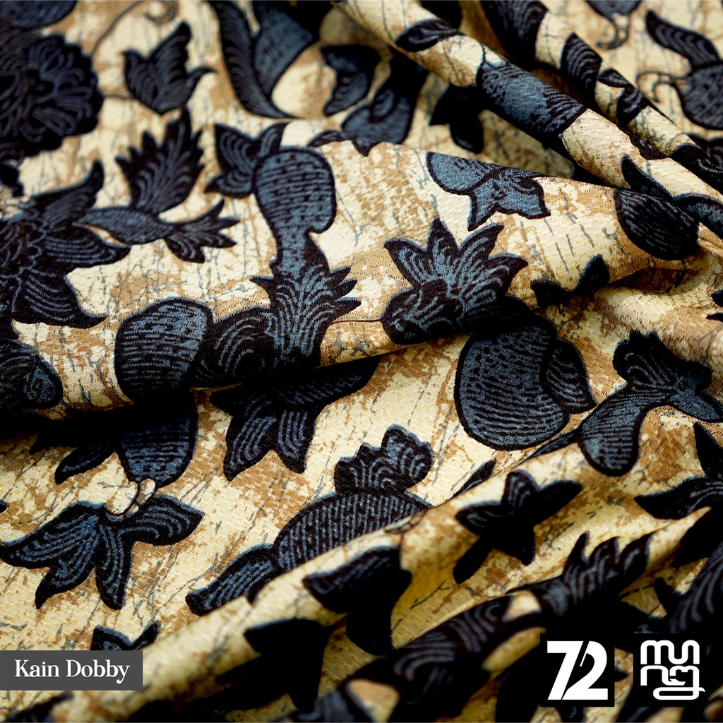 KAIN BATIK PREMIUM Bahan Dobby Motif Godong Tibo Warna Hitam Item Ireng Black 723500 Cap 72 Jarik Jarit Samping Kebat Panjang Batik Dobby Modern Premium Bahan Seragam Batik Pernikahan Kantor Keluarga Murah Kamen Jadi Batik Bali Lembaran