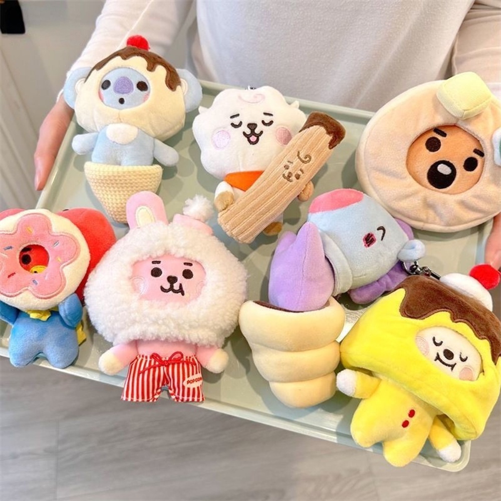 Kpop BT21 Boneka Mewah Gantungan Kunci DIY Dilepas COOKY CHIMMY KOYA SHOOKY MANG RJ TATA Boneka Liontin Hadiah Liburan Terbaik Untuk Teman