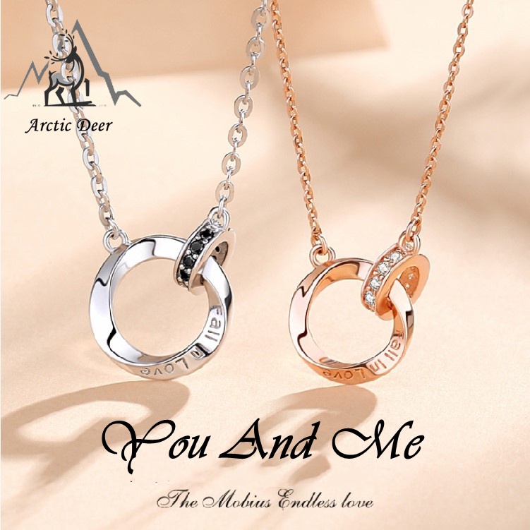 Kalung Couple -you and me  Necklace Fashion Wanita Original Arctic Deer - Model Terbaru, Trendy dan Elegan，Cocok untuk Kencan Romantis