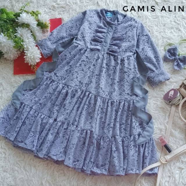 GAMIS BROKAT HALUS / ANAK & DEWASA / FURING KATUN TOYOBO  "' GAMIS ALINEA "'