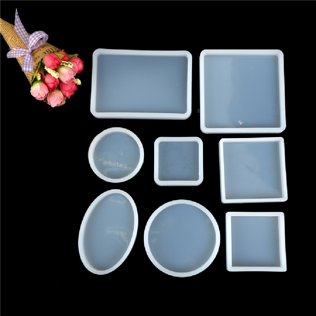 Xo Cetakan Silikon Bulat Persegi DIY Resin Hias Craft Jewelry Making Mold OL