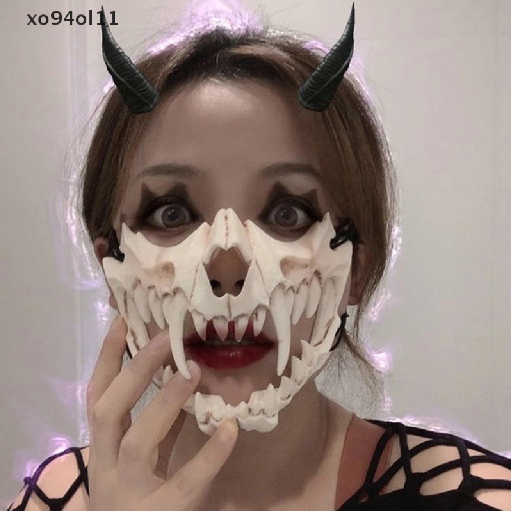 Xo Halloween Topeng Setan Karnaval Manusia Serigala Tengkorak Topeng Kostum Cosplay Topeng Wajah OL